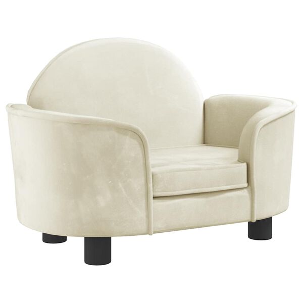 vidaXL Pat de câini, crem, 66x40x45 cm, catifea