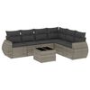 vidaXL Set canapele de grădină, 7 piese, cu perne, gri, poliratan