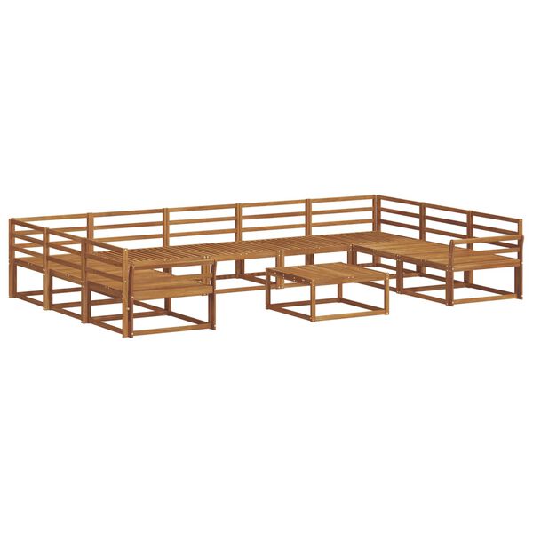 vidaXL Set de canapele de exterior 10 pcs natural Lemn Solid de Acacia
