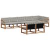 vidaXL Set de canapele de exterior 8 buc. Gri natural și deschis