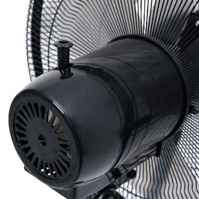 vidaXL Ventilator cu pulverizare ceață și piedestal, 3 viteze, negru