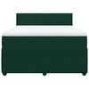 vidaXL Pat box spring cu saltea, verde &icirc;nchis, 140x190 cm, catifea