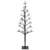 vidaXL Brad de Crăciun din ghirlandă LED Negru 18 x 18 x 120 cm Oțel