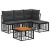 vidaXL Set de canapele de exterior 5 pcs Negru și Gri &icirc;nchis Poliester