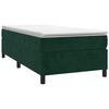 vidaXL Pat box spring cu saltea, verde &icirc;nchis, 90x200 cm, catifea