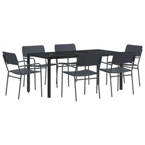 vidaXL Set de Mobilier pentru Exterior 7 buc. Antracit Oțel