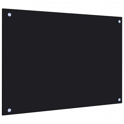 vidaXL Panou antistropi de bucătărie, negru 70x50 cm sticlă securizată