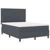 vidaXL Pat cu arc LED cu headboard Gri &icirc;nchis și alb 140 x 190 cm