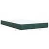 vidaXL Pat box spring cu saltea, verde &icirc;nchis, 120x200 cm, catifea