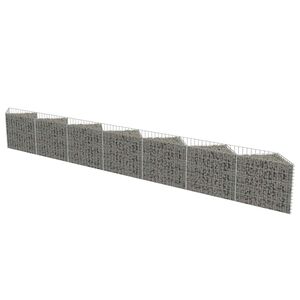 vidaXL Gabion perete, oțel galvanizat, 450 x 30 x 50 cm