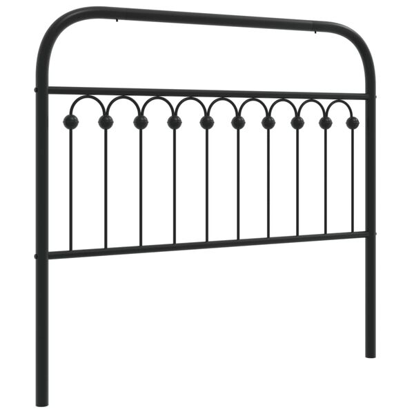 vidaXL Tăblie de pat de schimb metalică, negru, 107 cm