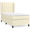 vidaXL Pat box spring cu saltea, crem, 80x200 cm, piele ecologică
