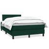 vidaXL Pat box spring cu saltea, verde &icirc;nchis, 120x210 cm, catifea