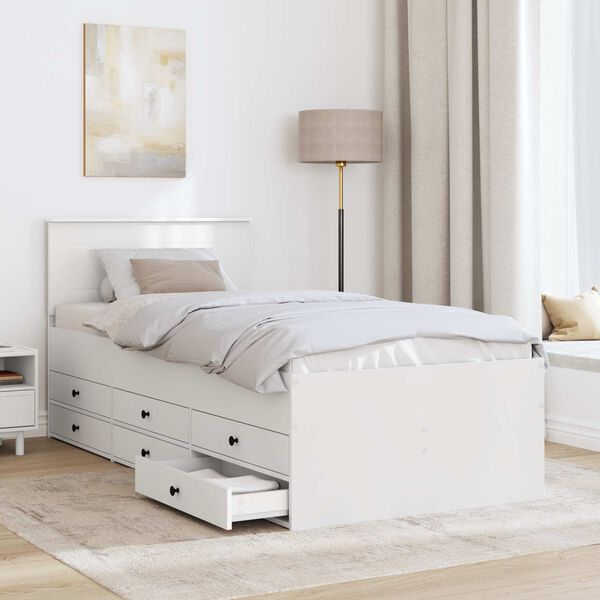 vidaXL Daybed cu sertar Manual Alb și negru 90 x 200 cm Lemn compozit