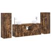 vidaXL Set de mobilier pentru baie 5 buc. Stejar fumuriu