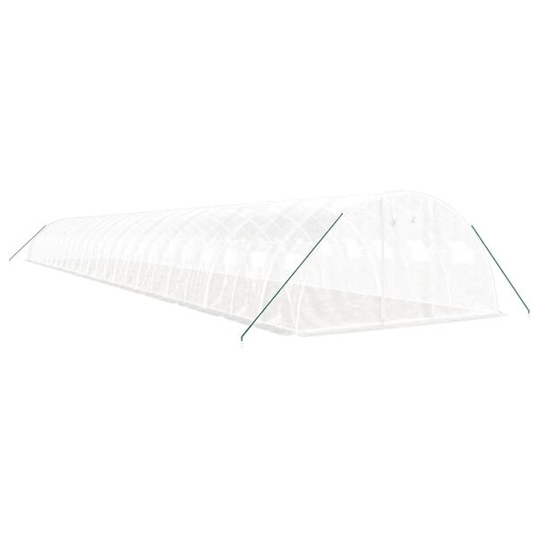 vidaXL Seră cu cadru din oțel, alb, 96 m&sup2;, 24x4x2 m