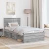 vidaXL Cadru de pat cu headboard Gri Sonoma 90 x 190 cm Lemn compozit