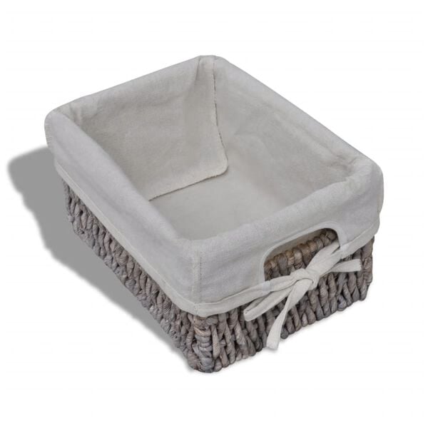 vidaXL Dulap de depozitare din lemn, 5 coșuri &icirc;mpletite, maro