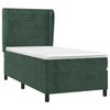 vidaXL Pat box spring cu saltea, verde &icirc;nchis, 90x200 cm, catifea