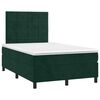 vidaXL Pat box spring cu saltea, verde &icirc;nchis, 120x190 cm, catifea