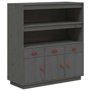 vidaXL Dulap &icirc;nalt, gri, 100x40x108,5 cm, lemn masiv de pin