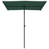 vidaXL Umbrelă de soare de grădină, stâlp aluminiu, verde, 180x110 cm