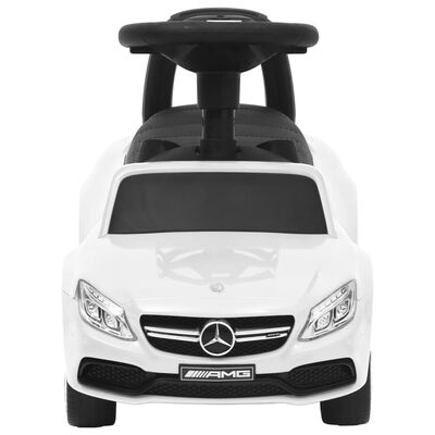 vidaXL Mașinuță pentru pași Mercedes-Benz C63, alb