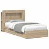 vidaXL Cadru de pat cu depozitare cu sertar Stejar Sonoma 100 x 200 cm