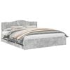 vidaXL Cadru de pat Gri din beton 180 x 200 cm Lemn Ingineresc