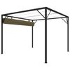 vidaXL Pavilion grădină, acoperiș retractabil gri taupe 3x3 m 180 g/m²