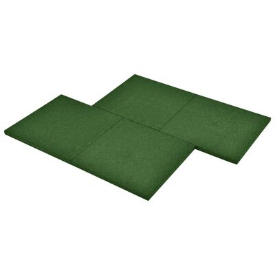 vidaXL Plăci de protecție la cădere, 6 buc, verde, 50x50x3 cm, cauciuc