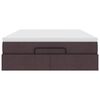 vidaXL Cadru de pat otoman cu saltea țesătură maro &icirc;nchis 140x200 cm