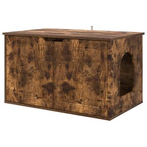 vidaXL Casa pentru pisici Stejar fumuriu 85 x 55 x 50,5 cm