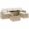 vidaXL Set canapele de grădină cu perne, 6 piese, bej, poliratan