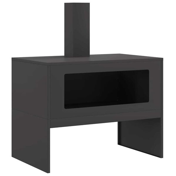 vidaXL Cuptor de foc Negru 80 x 50 x 96 cm Oțel laminat la rece