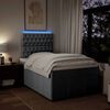vidaXL Pat box spring cu saltea, gri deschis, 120x190 cm, textil