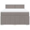 vidaXL Pat box spring cu saltea, gri taupe, 160x200 cm material textil