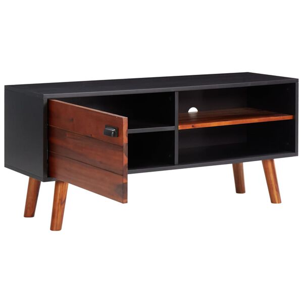 vidaXL Comodă TV, 110x35x50 cm, lemn masiv de acacia și MDF