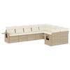 vidaXL Set canapele de grădină, 9 piese, cu perne, bej, poliratan