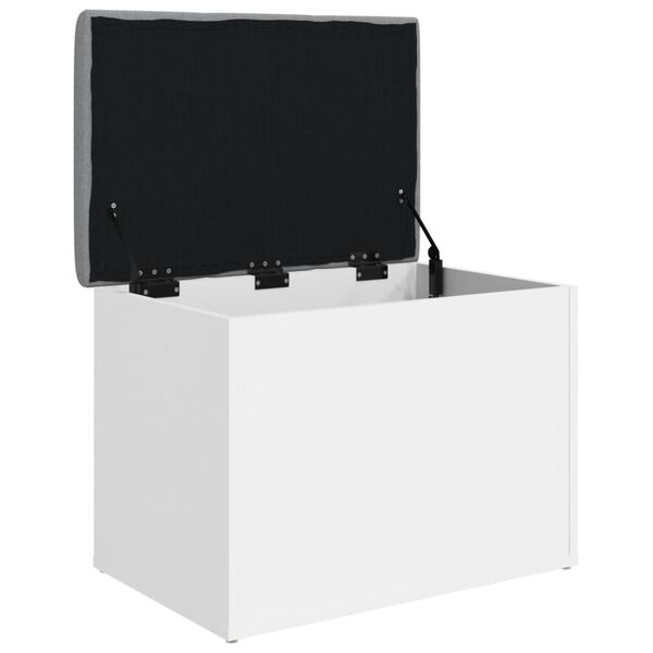vidaXL Bancă de depozitare albă 62x42x45 cm, lemn stratificat