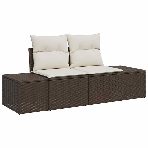 vidaXL Set de canapele pentru grădină 10 pcs Maro Rattan poli