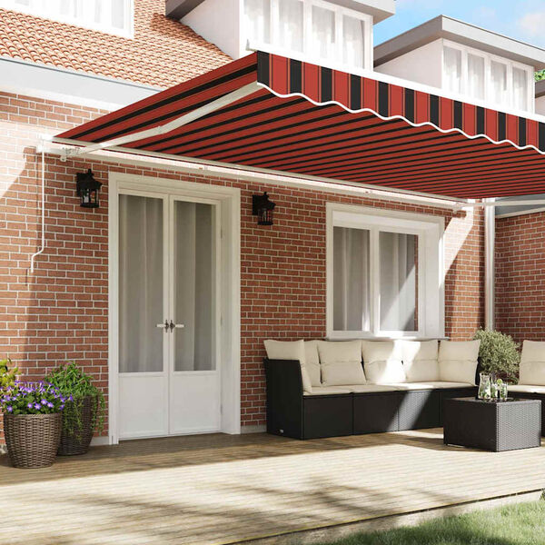 vidaXL Cortina Retractabilă Manual Portocalie și maro 500 &times; 350 cm