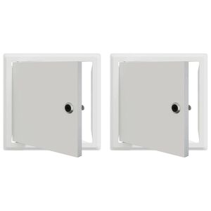 vidaXL Panou de Acces 2 pcs Alb 23 x 23 x 3 cm Oțel