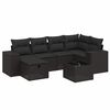 vidaXL Set canapele de grădină cu perne, 7 piese, negru, poliratan