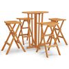 vidaXL Set mobilier de bar pliabil, 5 piese, lemn masiv de tec
