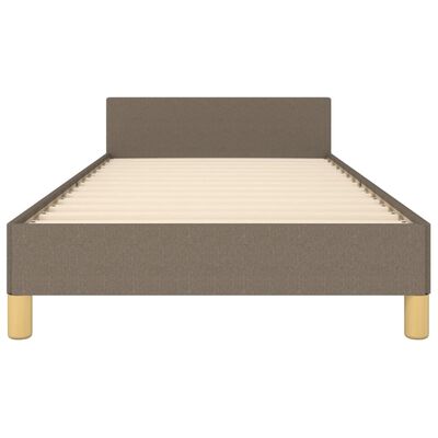 vidaXL Cadru de pat cu tăblie, gri taupe, 90x200 cm, textil