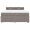vidaXL Pat box spring cu saltea, gri taupe, 200x200 cm, textil