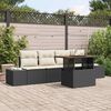 vidaXL Set de canapele pentru grădină 5 pcs Negru Rattan poli