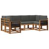 vidaXL Set de canapele de exterior cu pernă 6 pcs Natural și Antracit