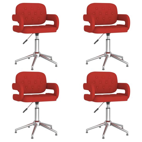 vidaXL Scaune de masă pivotante, 4 buc., roșu vin, piele ecologică